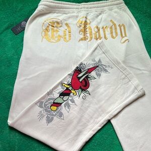 Ed Hardy sweatpants with Gold and Red Graphic